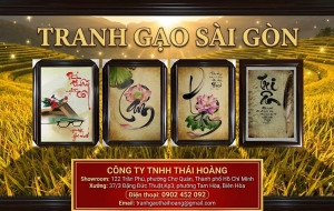 Showroom selling rice paintings in Saigon