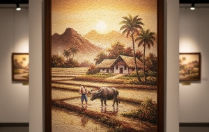 Vietnamese roasted rice painting